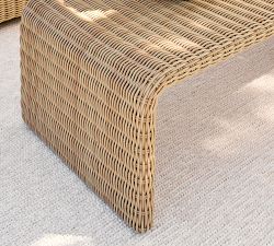 Huntington Wicker Rectangular Waterfall Outdoor Coffee Table (49")