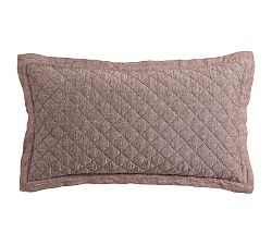Open Box: Belgian Flax Linen Diamond Quilted Sham, King, Set of 2 - Coffee