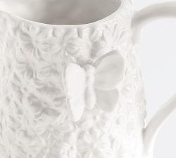 Floral Bunny Stoneware Pitcher