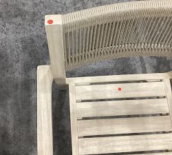 Open Box: Indio Coastal Mahogany Rope Stackable Outdoor Dining Armchair, Individual - Weathered Gray &amp; Oat Rope