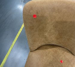 Open Box: Layton Leather Dining Chair - Keystone Sandstone, Seadrift Legs