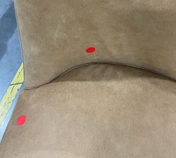 Open Box: Layton Leather Dining Chair - Keystone Sandstone, Seadrift Legs