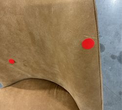 Open Box: Layton Leather Dining Chair - Keystone Sandstone, Seadrift Legs