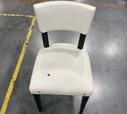 Open Box: Payson Leather Dining Chair - Signature Chalk, Black Legs