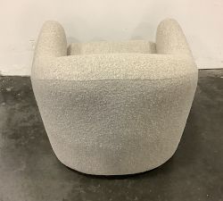 Open Box: Gideon Upholstered Swivel Armchair - Luxe Boucle Pebble