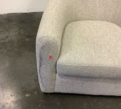 Open Box: Gideon Upholstered Swivel Armchair - Luxe Boucle Pebble