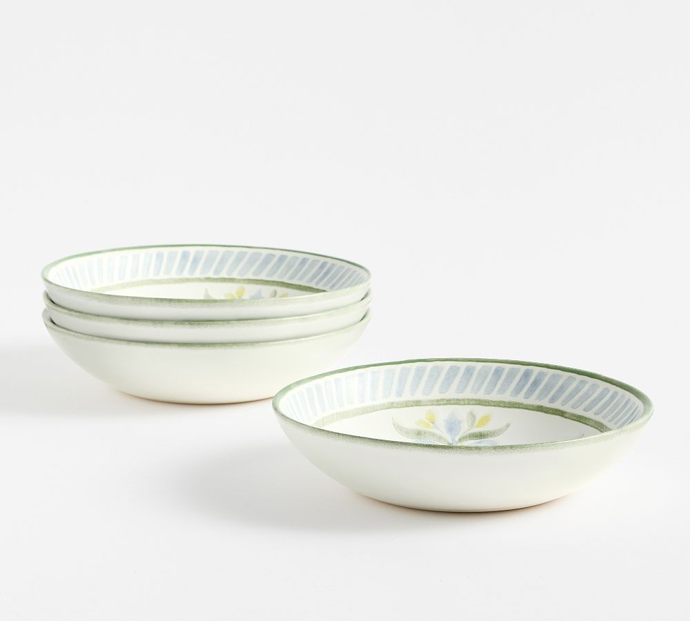 Chambray Tile Stoneware Soup Bowls - Set of 4