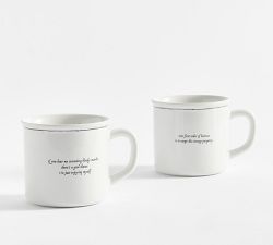 Wednesday Decal Stoneware Mugs - Mixed Set of 2