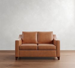 Cameron Slope Arm Leather Sofa (62&quot;&ndash;97&quot;)