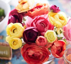 Faux Vibrant Spring Ranunculus Bundle