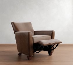 Irving Square Arm Leather Manual &amp; Power Recliner