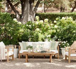 Fern Botanical Embroidered Outdoor Lumbar Pillow