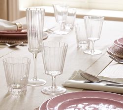 Fluted Glass Goblets - Set of 4