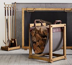 Industrial Fireplace Log Holder