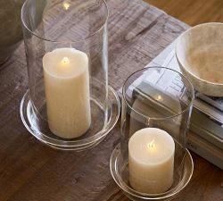 Premium Flickering Flameless Wax Pillar Candle - Salt Washed