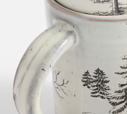 Rustic Forest Stoneware Mugs - Set of 4