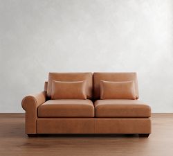 Build Your Own Big Sur Roll Arm Deep Seat Leather Sectional