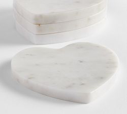 Marble Heart Coasters - Set of 4