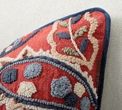 Nora Embroidered Paisley Pillow
