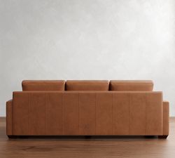 Big Sur Square Arm Leather Sofa (76&quot;-105&quot;)