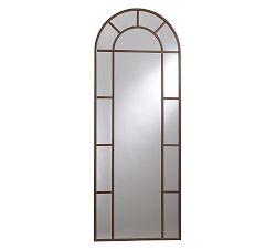 Distiller Metal Arch Paneled Floor Mirror 30 x 82&quot;