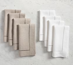 Linen Hemstitch Napkins - Set of 4