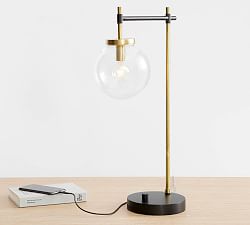 Camryn Glass Globe USB Table Lamp (23")