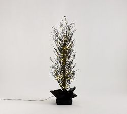 Twinkling Halloween Tree with Ornaments