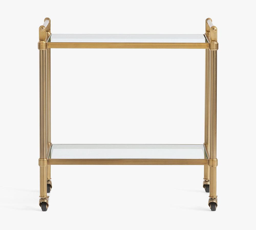 Everson Metal Bar Cart (31.5") - Antique Brass, 31.5"