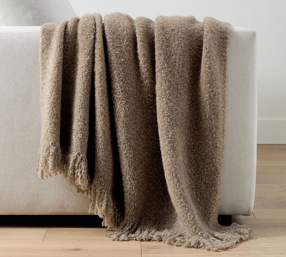 Boucle Knit Throw Blanket