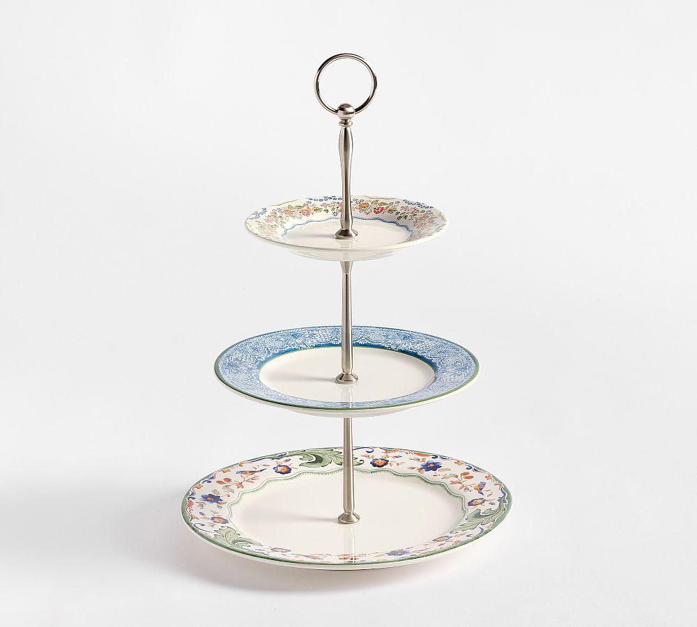 Botanical Bunny Stoneware Tiered Stand