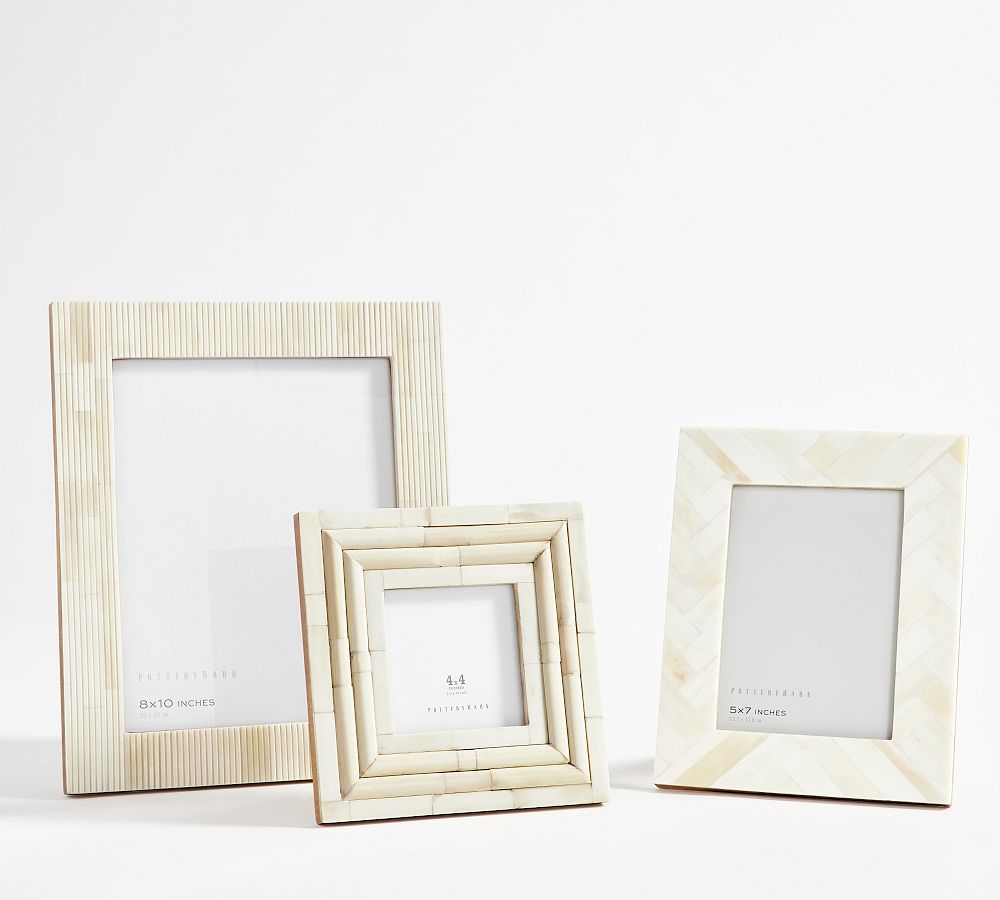 Nadia Bone Frames - Set of 3 (4"x4", 5"x7", 8"x10") - Ivory