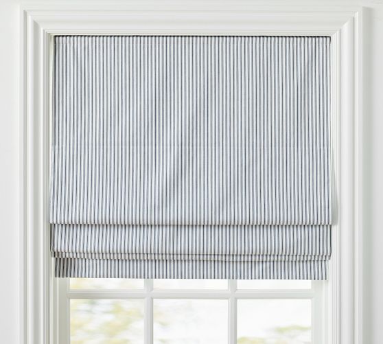 Custom Striped Roman Shade
