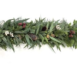 Fresh Christmas Bow Wreath &amp; Garland