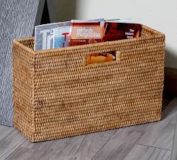 Tava Handwoven Rattan Rectangular Magazine Holder