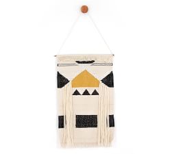 Printed Wall Hanging Tapestry, Black And Yellow