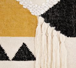 Printed Wall Hanging Tapestry, Black And Yellow