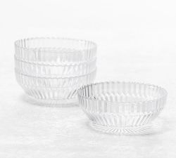 Fluted Glass Coupe Bowl - Set of 4