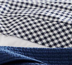 Gingham Check Organic Percale Sheet Set