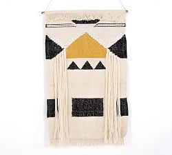 Printed Wall Hanging Tapestry, Black And Yellow