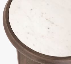 Dante Reclaimed Wood &amp; Marble Round End Table