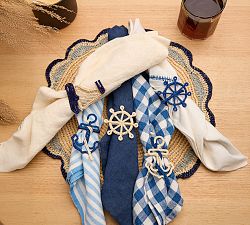 Handwoven Nautical Napkin Rings, Set of 4