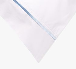 Lena Percale Embroidered Single Stripe Pillowcases - Set Of 2