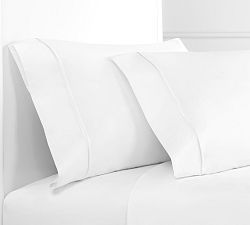 Lena Percale Embroidered Single Stripe Pillowcases - Set Of 2