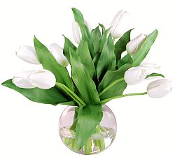 Faux White Tulip Composed Arrangement