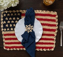 Handwoven Nautical Napkin Rings, Set of 4