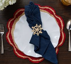 Handwoven Nautical Napkin Rings, Set of 4