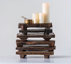 Found Reclaimed Wood Pedestal Tray