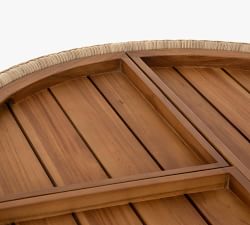 Constantine Wicker &amp; Teak Round Storage Coffee Table