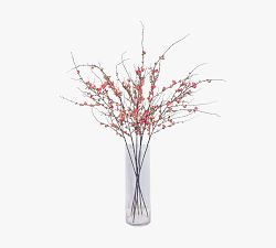 Faux Peach Blossom Half Dozen Stems